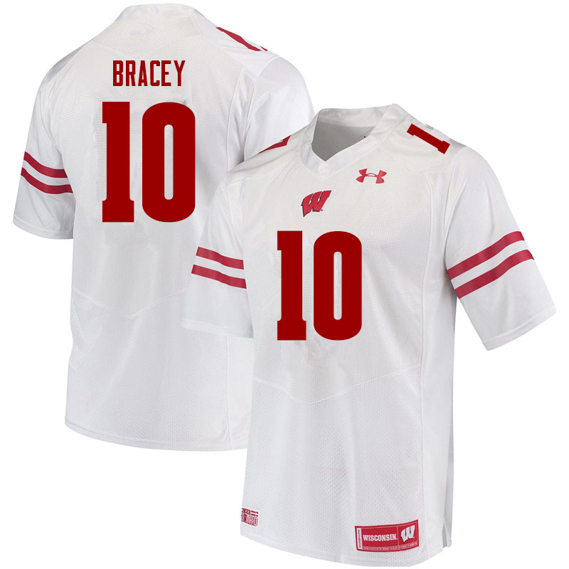Wisconsin Badgers Men's #10 Stephan Bracey NCAA Under Armour Authentic White College Stitched Football Jersey YD40Z25TW